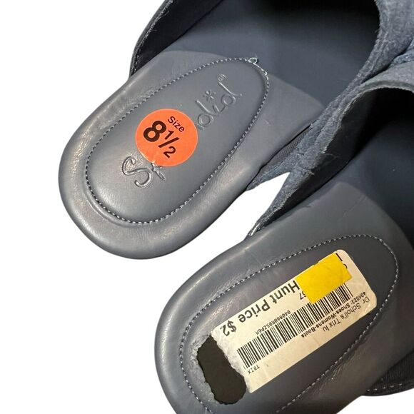 Splendid Blue Suede Studded Olive Clogs 8.5 - Picture 6 of 7